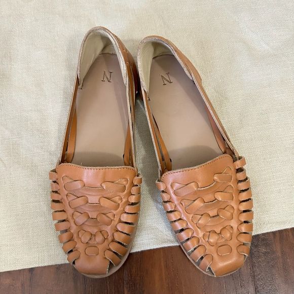 NISOLO Womens Huarache Weaved Leather Sandals in Almond PERU MADE - Picture 3 of 10